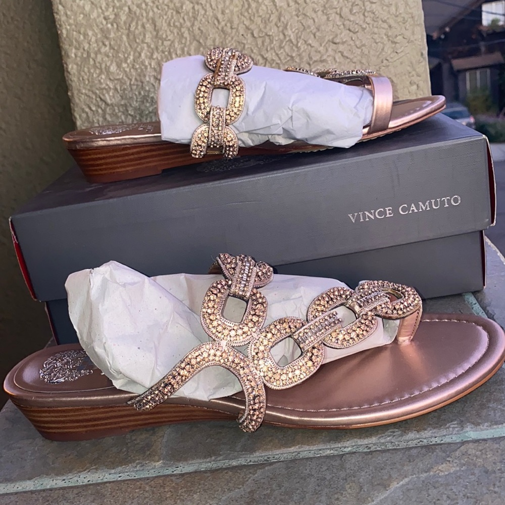 I’m selling size 10 Rose gold metallic sandals